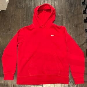 2010s Red Nike Side Swoosh Hoodie Size Large